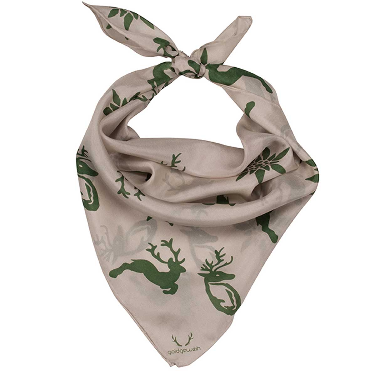 Nickituch Emma Beige, Grün Goldgeweih