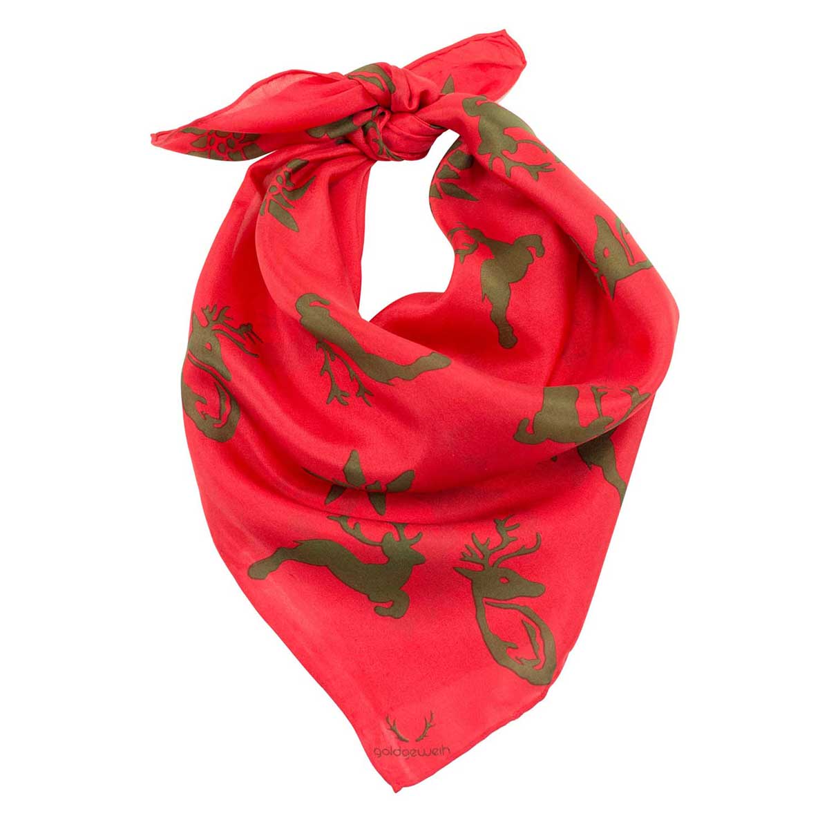 Nickituch Emma Rot, Grün Goldgeweih