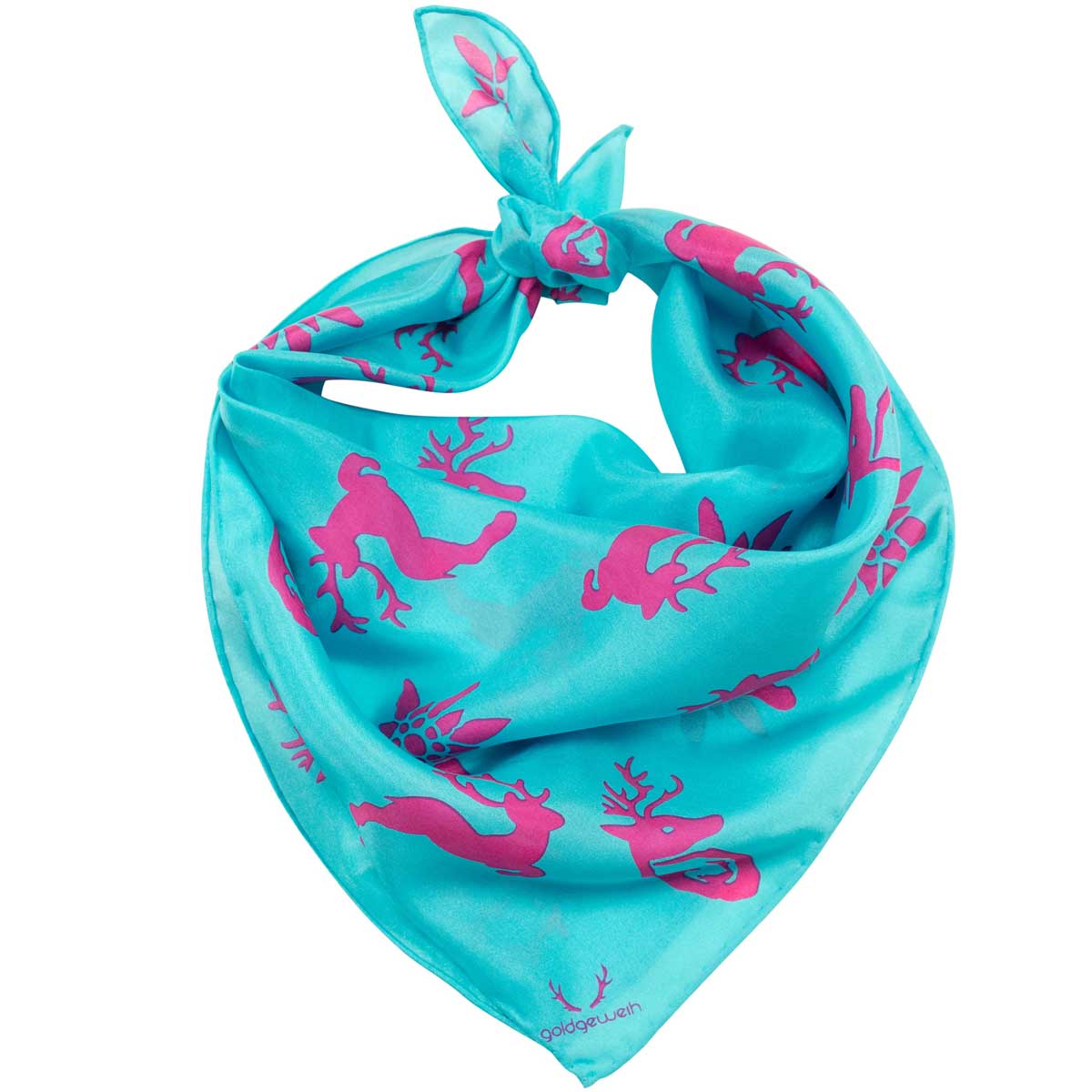 Nickituch Emma Türkis Goldgeweih