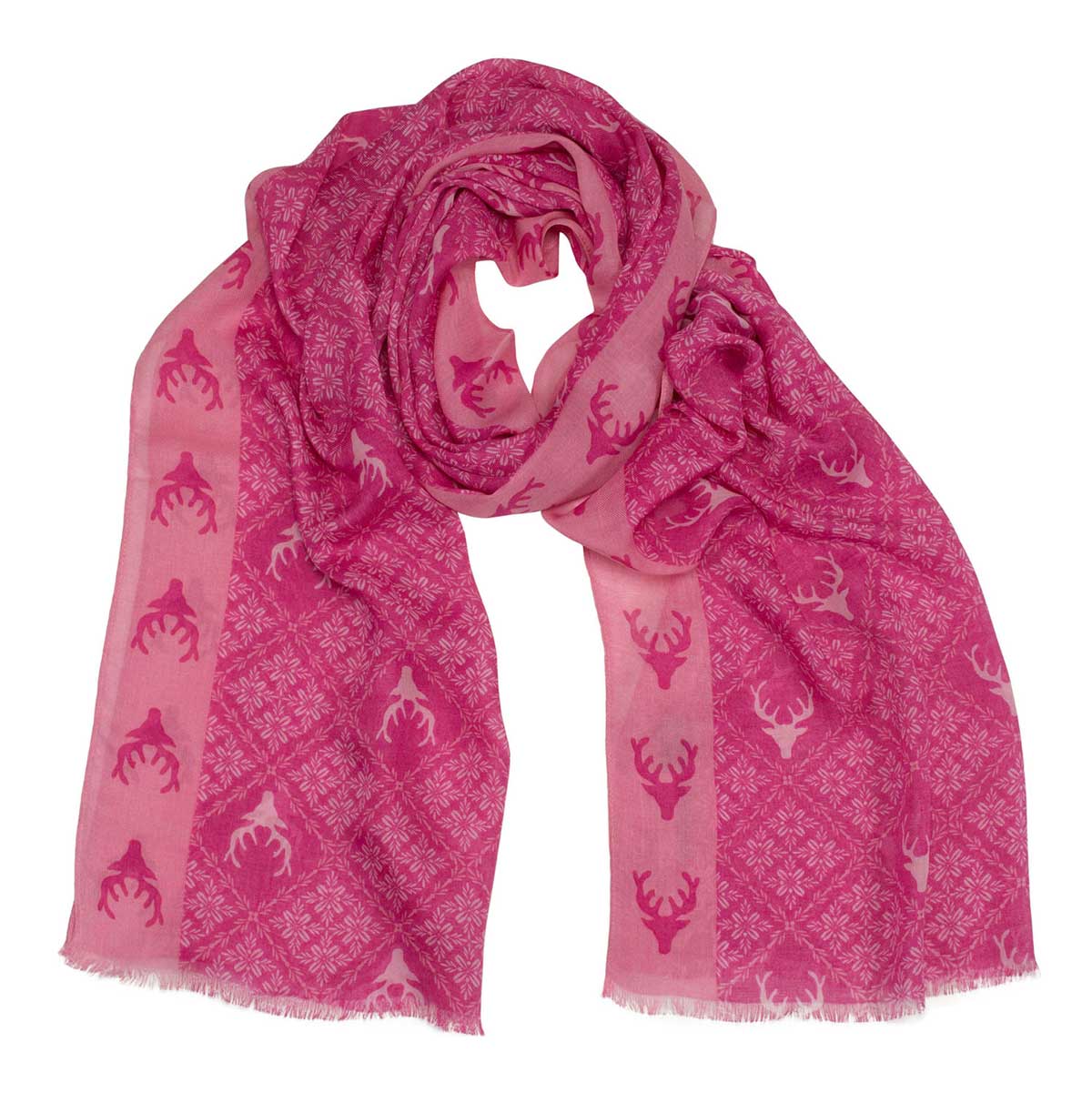 Bedruckter Schal Marlene Pink Goldgeweih