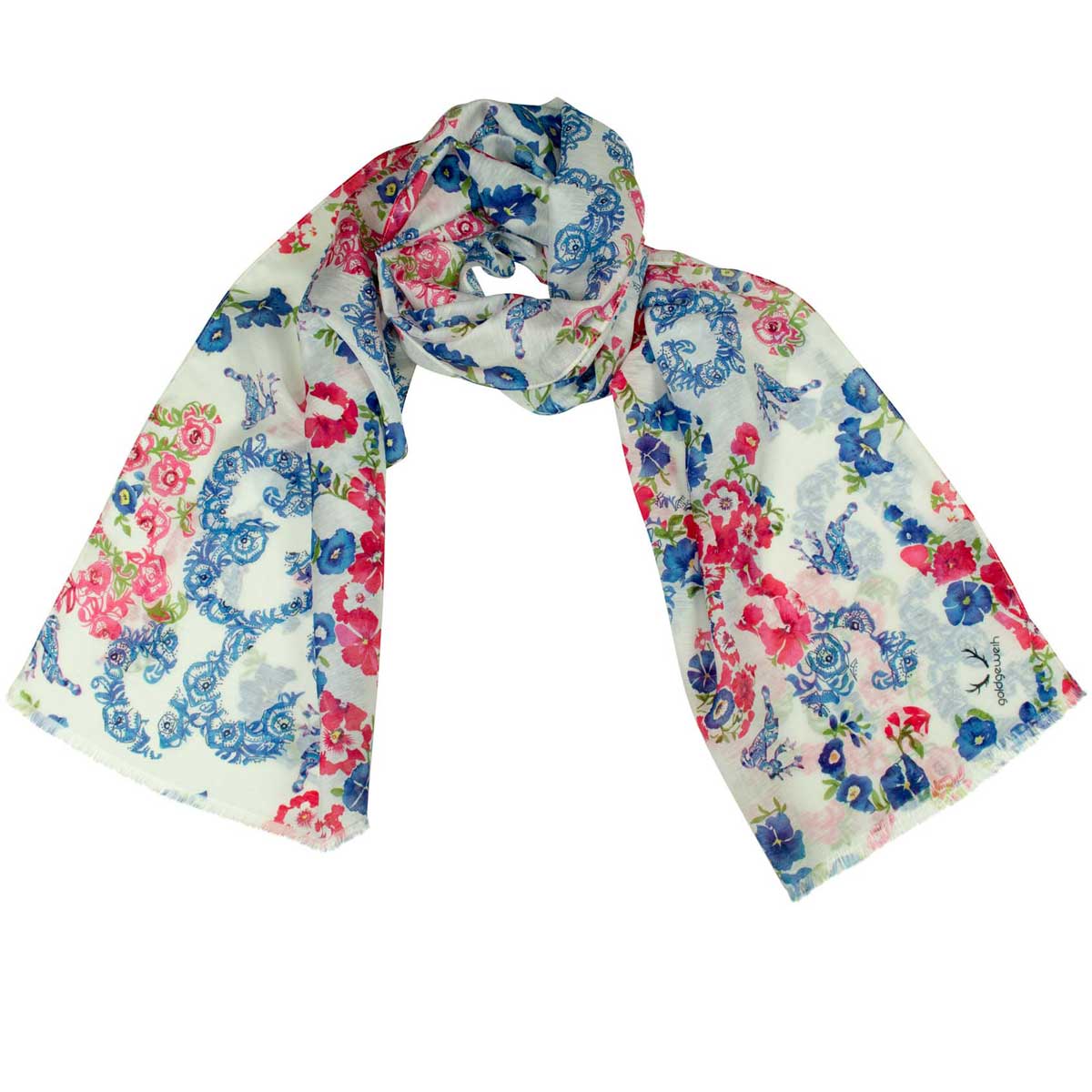 Bedruckter Trachtenschal Isabella Goldgeweih