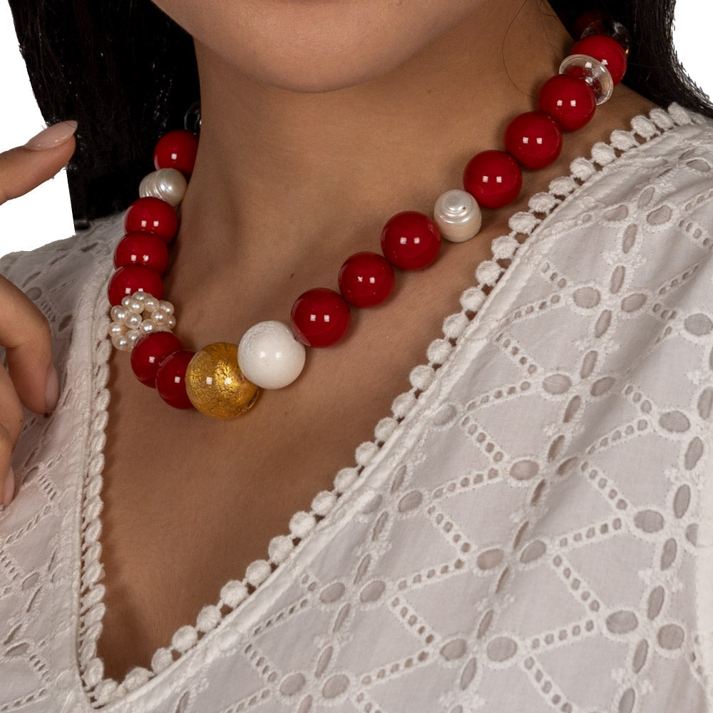 Collier Valerina Rot Goldgeweih