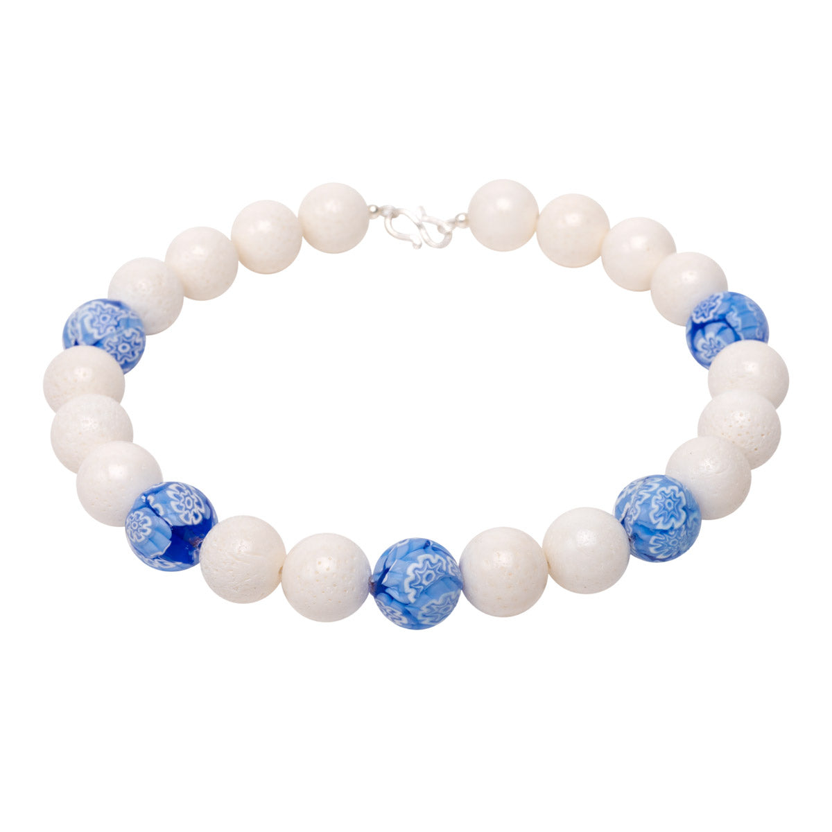 Schaumkorallen Collier Aurelia Blau Goldgeweih