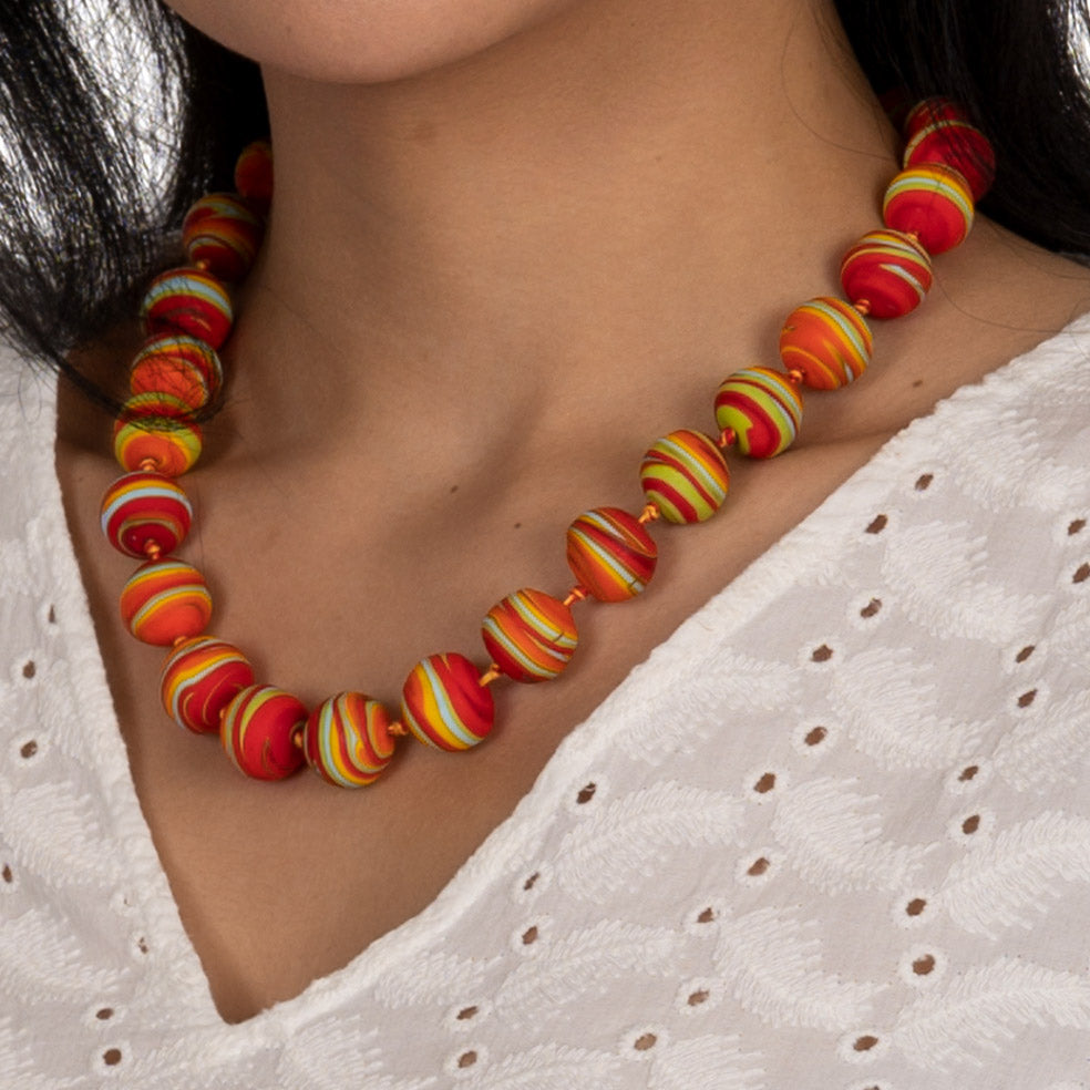 Collier Rahel aus Murano Perlen Orange shirinsehan.com