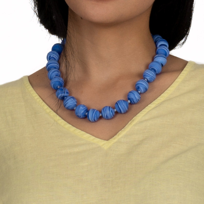 Collier Rahel aus Murano Perlen Blau shirinsehan.com
