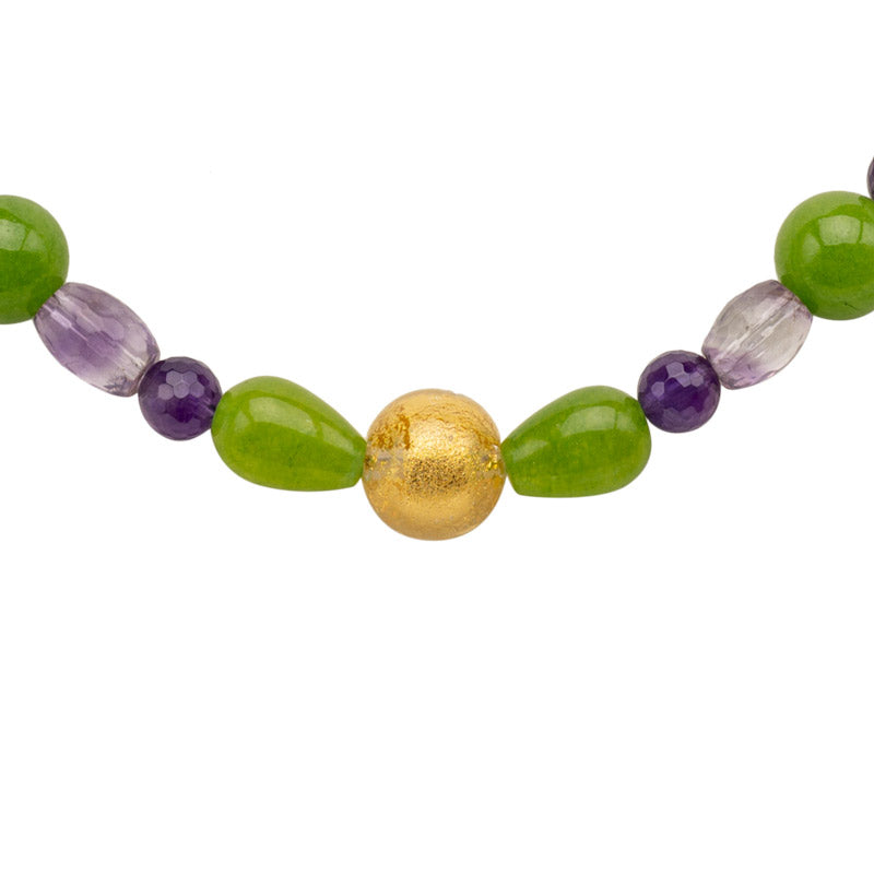 Eyecatcher Collier Remi mit Peridot und Amethyst Goldgeweih