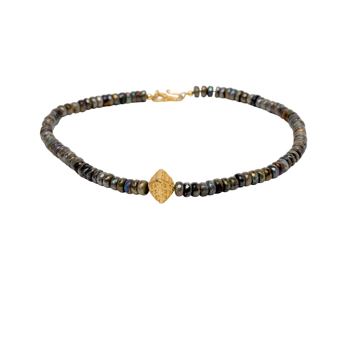 Labradorit Collier Ragna Goldgeweih