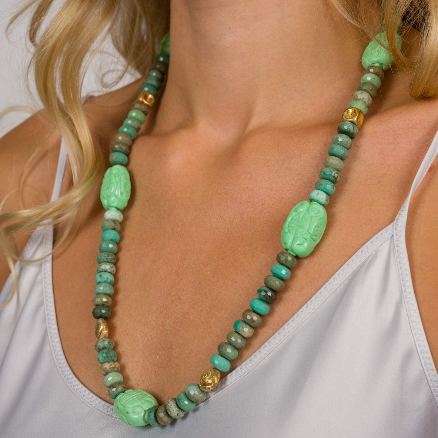 Lange Halskette Chrysopras Wisantia shirinsehan.com