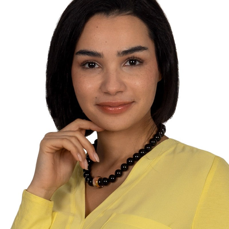 Onyx Collier Lilou mit Murano Glasperle shirinsehan.com