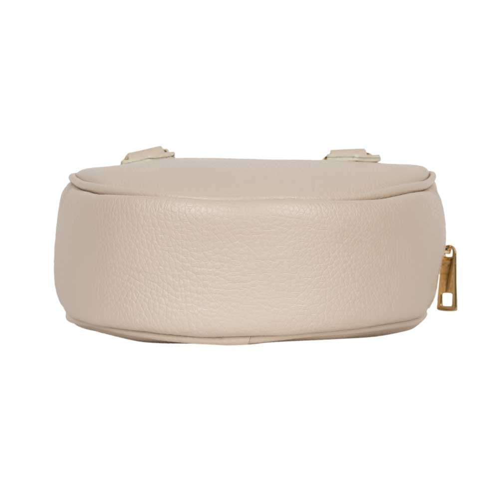 Schultertasche Paola aus Leder Beige Goldgeweih