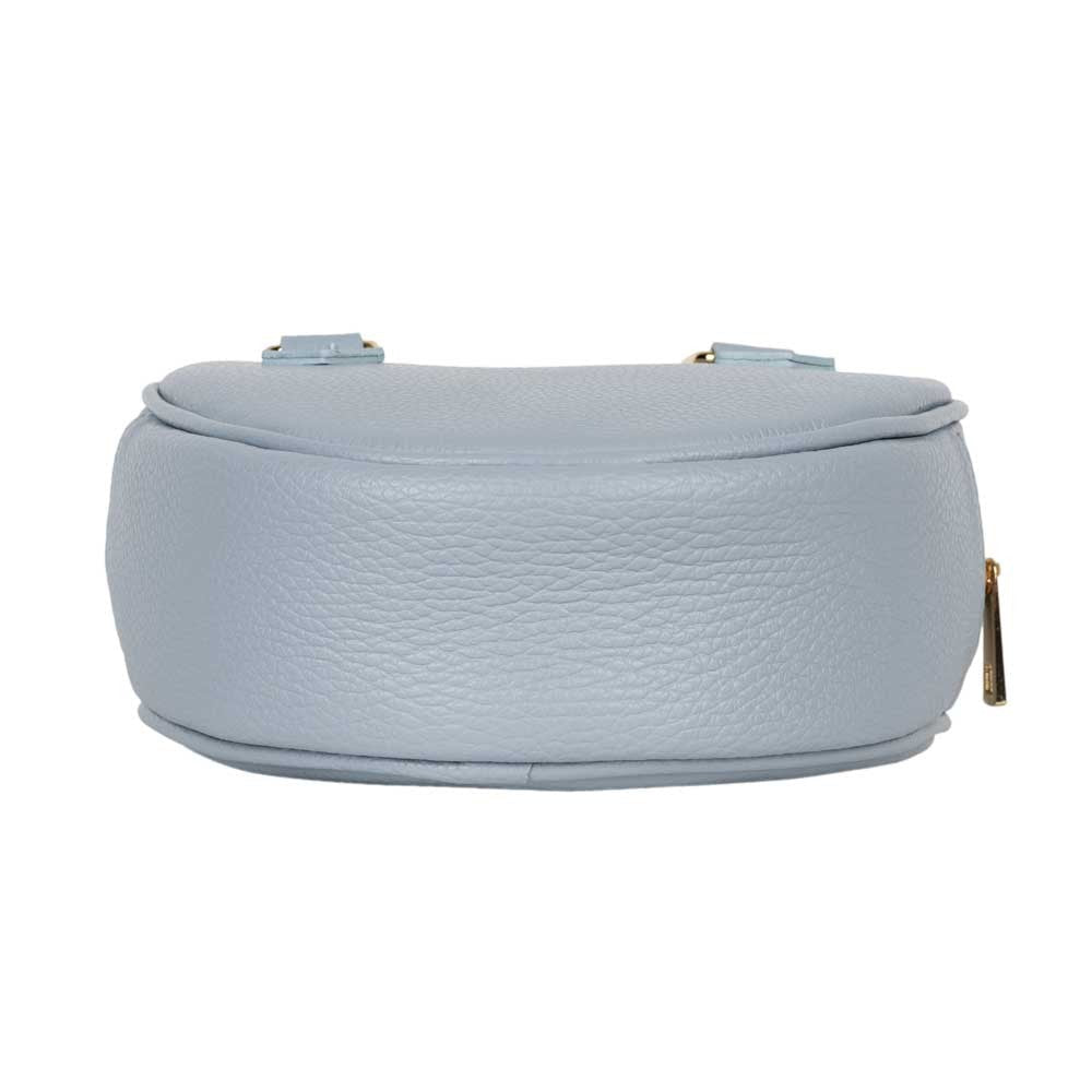 Schultertasche Paola aus Leder Hellblau Goldgeweih