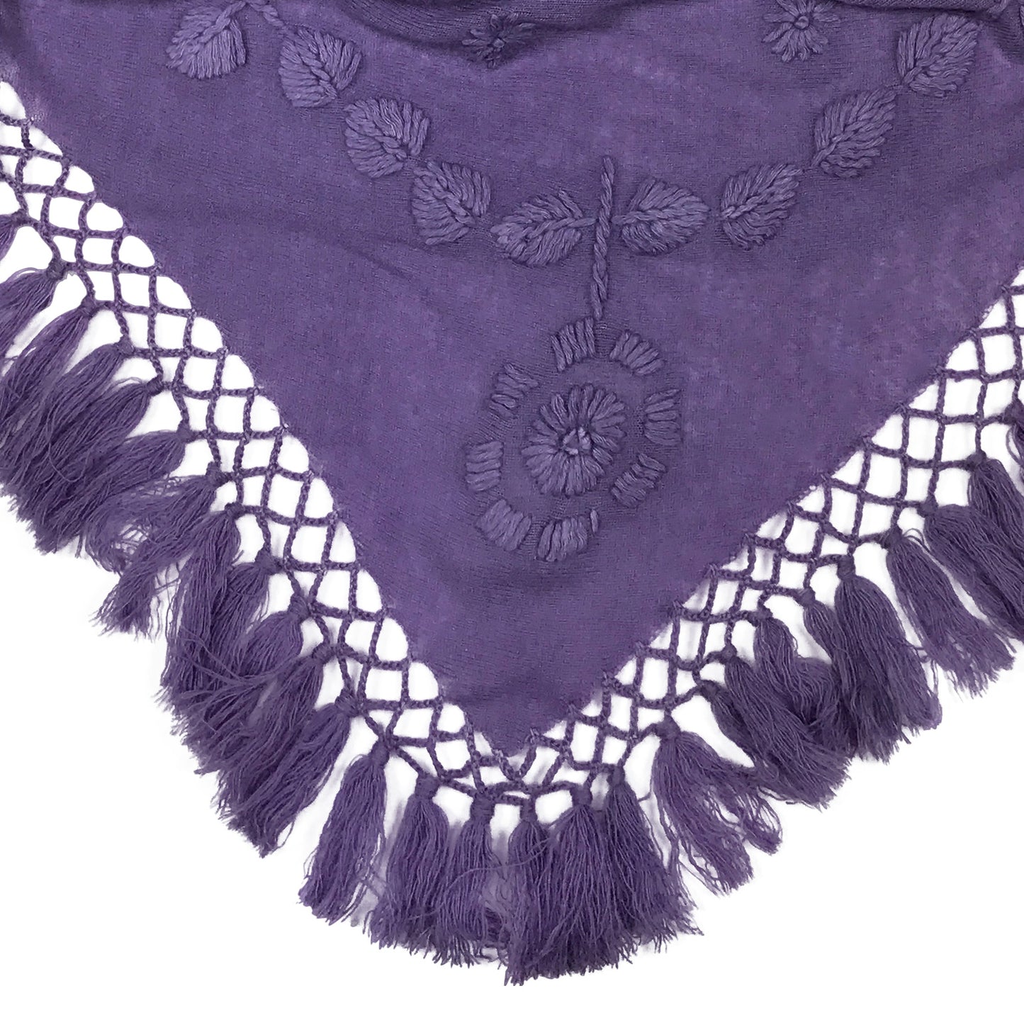 Cashmere Dreieckstuch handbestickt, Viola Goldgeweih