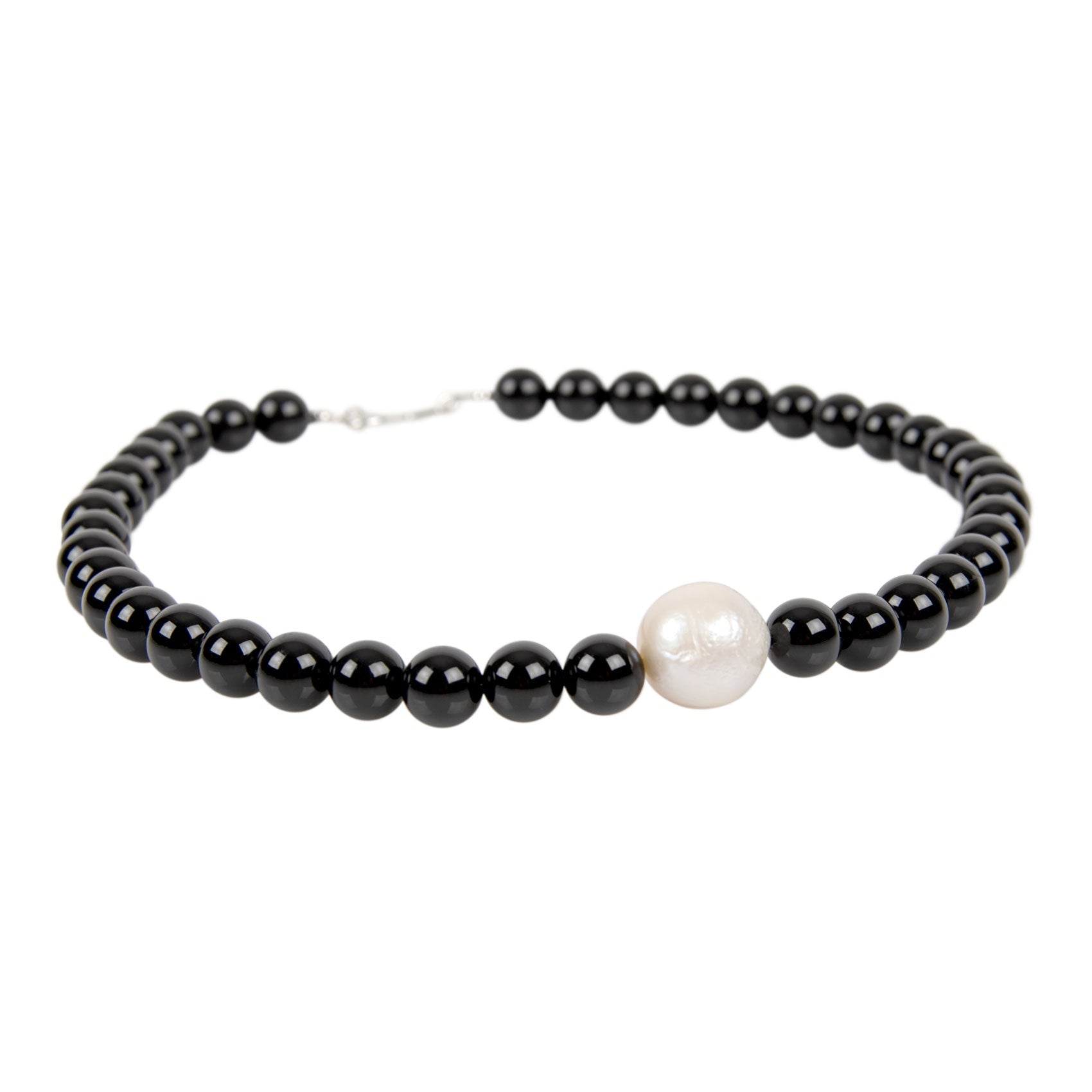 Onyx und Barockperlen Collier Darja shirinsehan.com