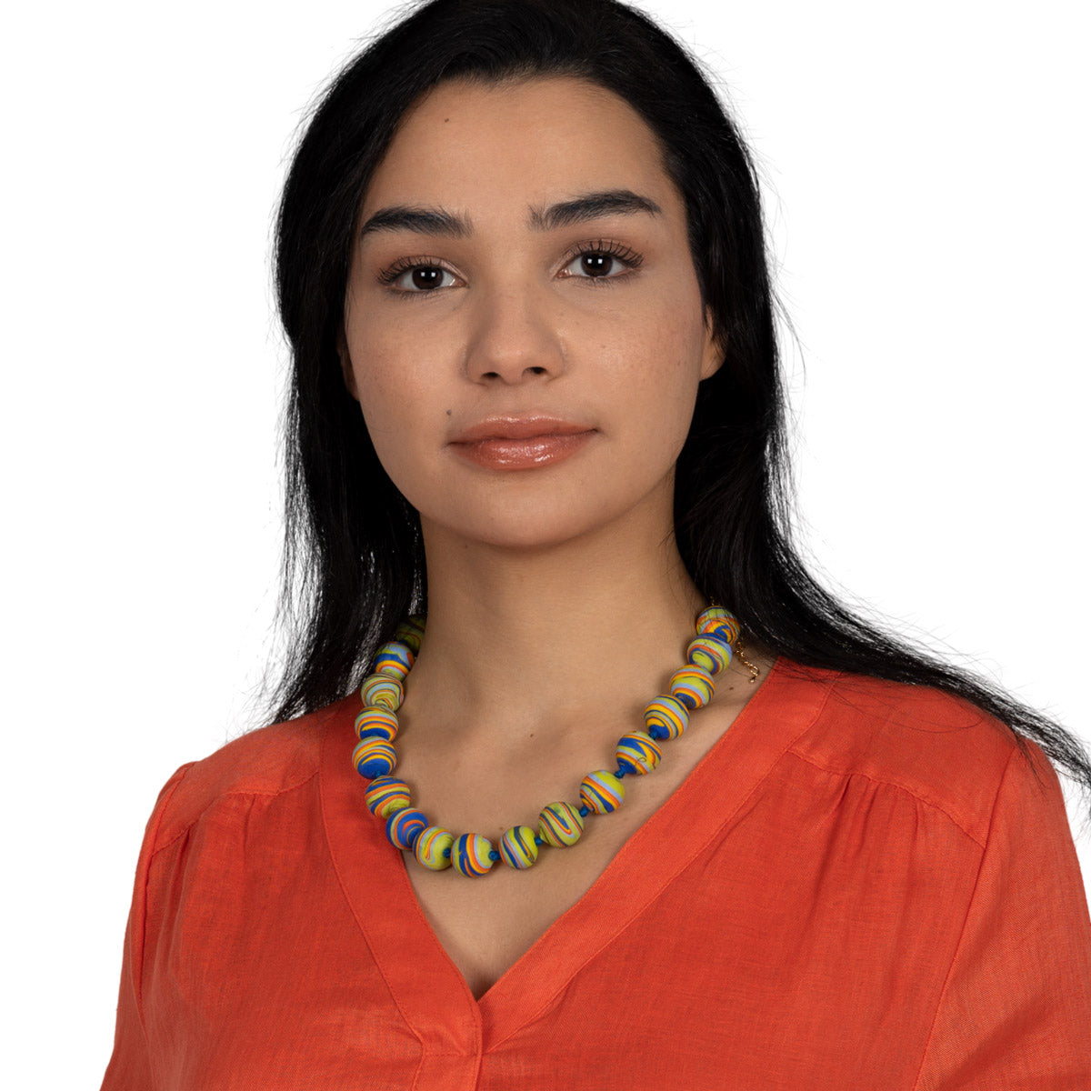 Collier Rahel aus Murano Perlen Grün Multicolor shirinsehan.com