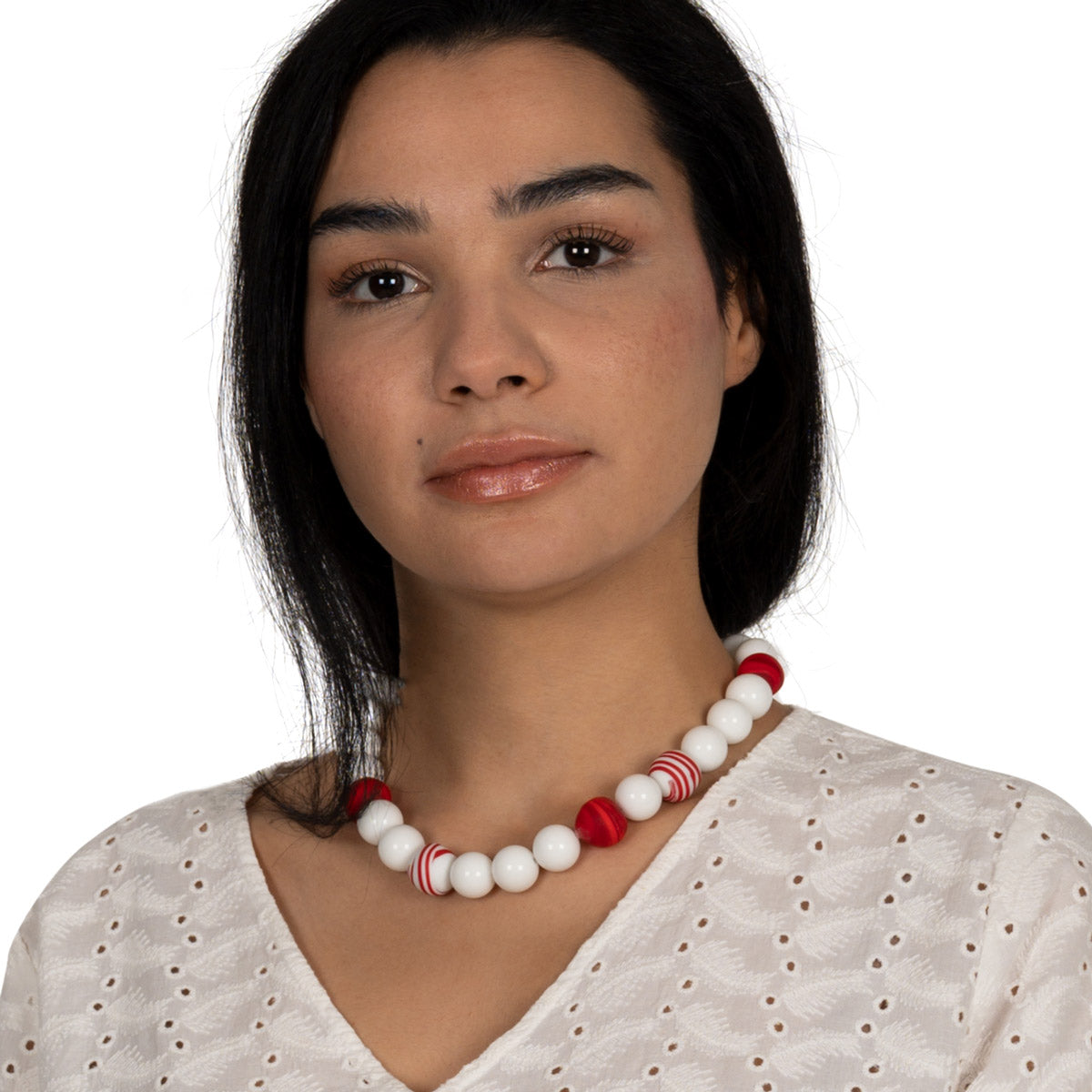 Collier Enna Weiß Rot shirinsehan.com