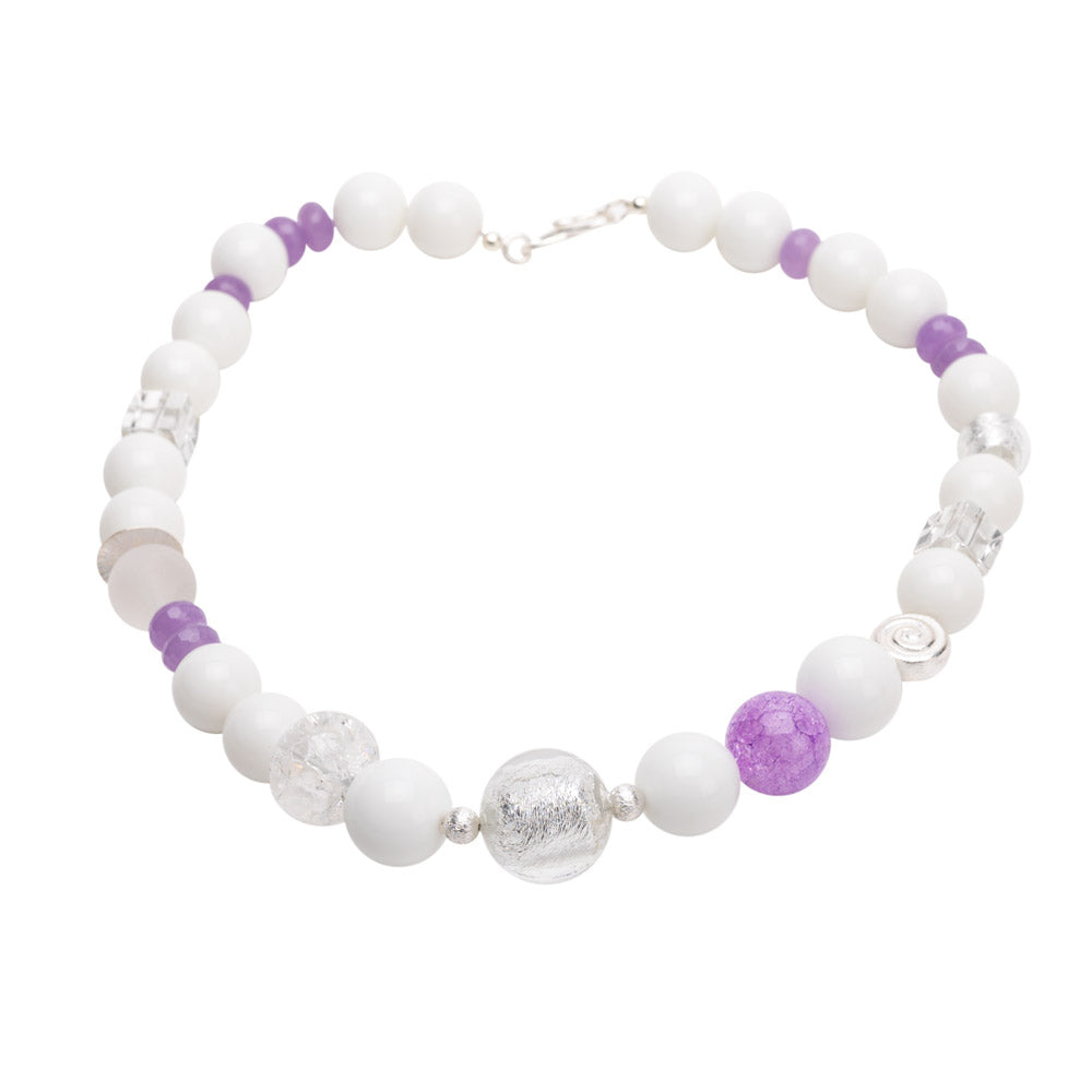 Collier Ida aus Achat, Bergkristall und Amethyst shirinsehan.com