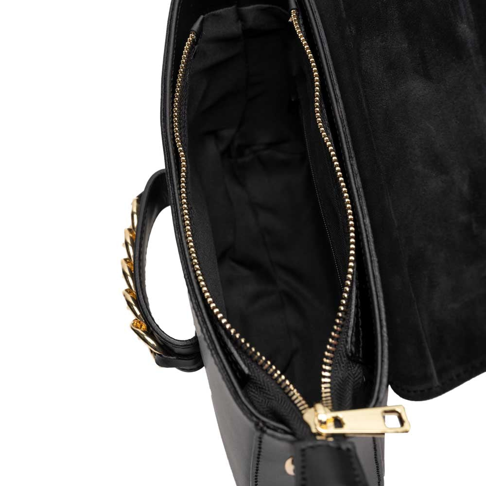 Schultertasche Fabrizia Schwarz mit Kettenelement shirinsehan.com