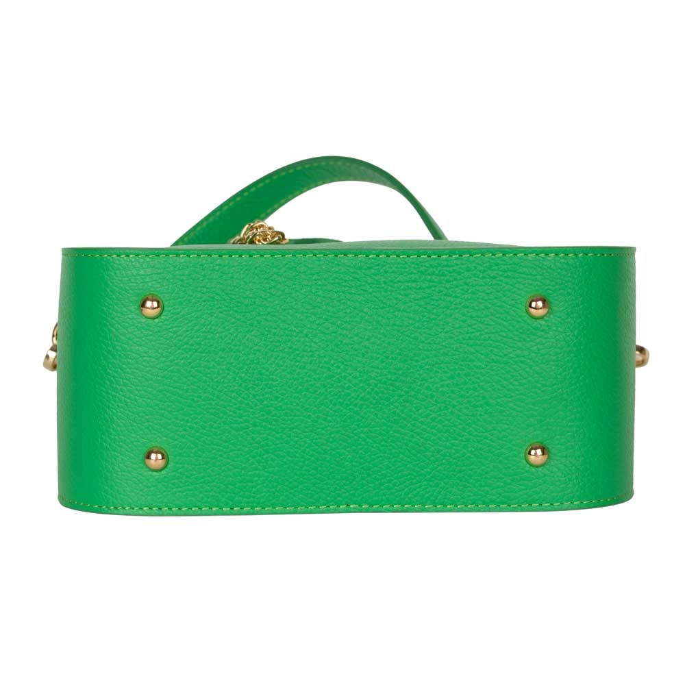 Verzierte Schultertasche Yara aus Leder in Grün shirinsehan.com