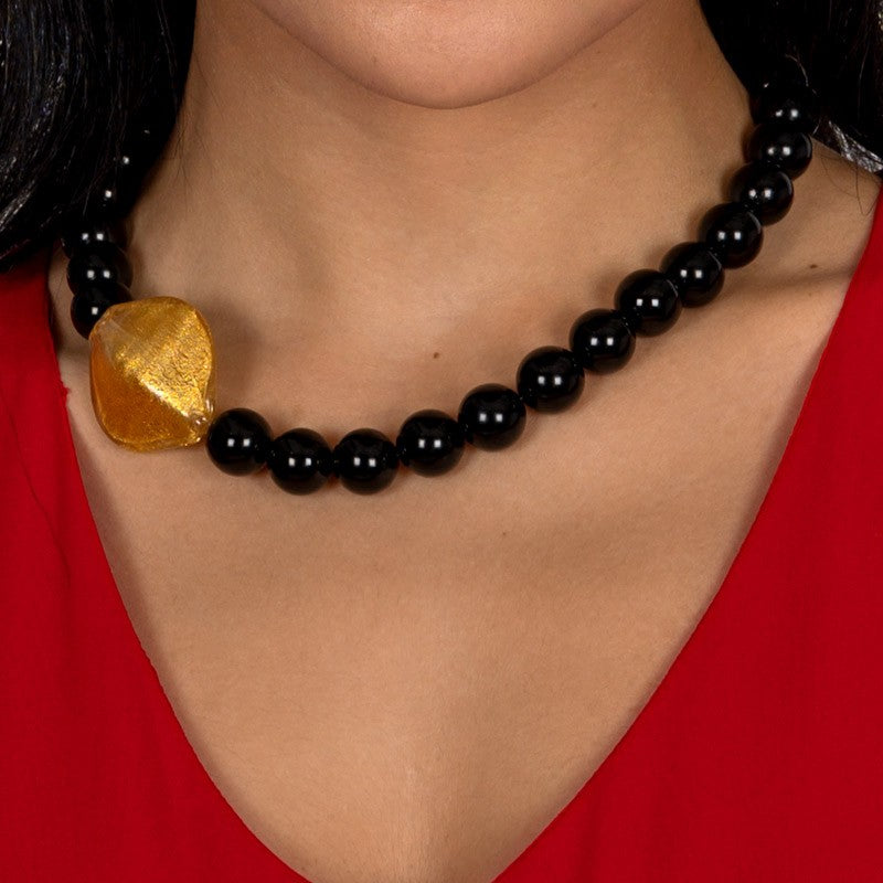 Modernes Statement Collier Elodie aus Onyx shirinsehan.com