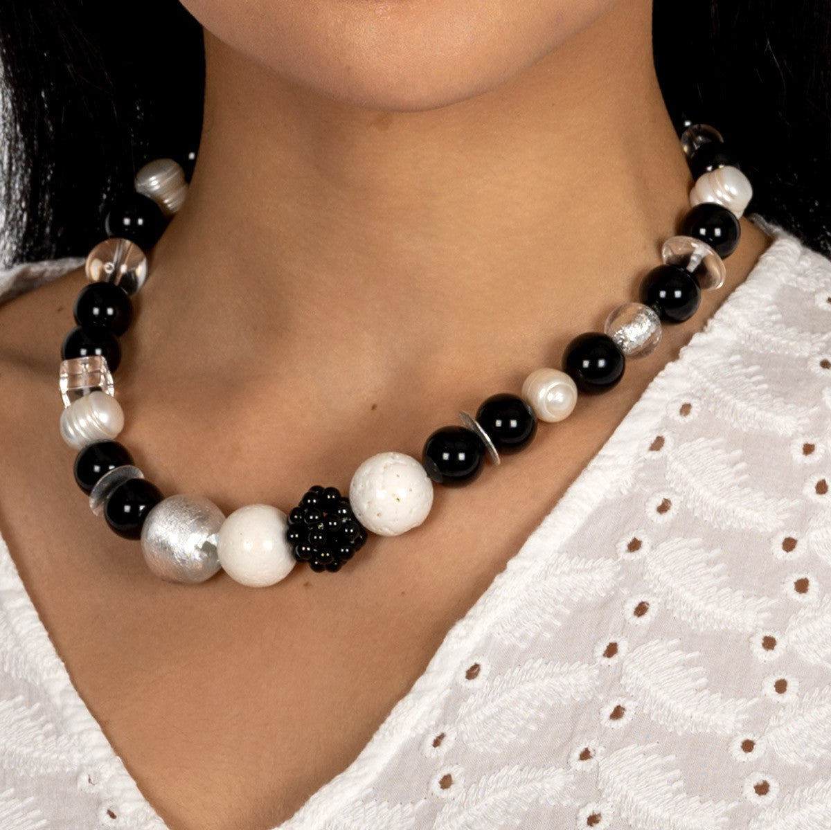 Onyx Collier Mirella Silber shirinsehan.com
