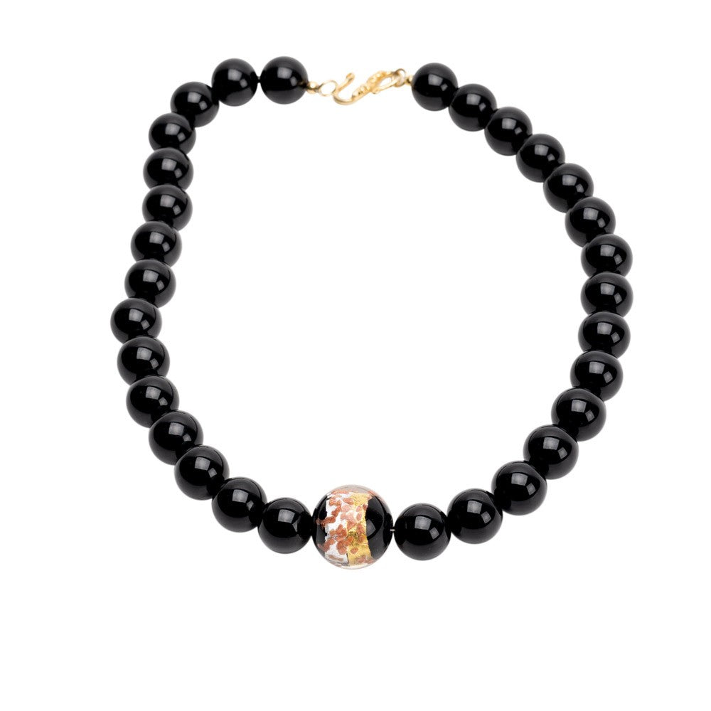 Onyx Collier Lilou mit Murano Glasperle shirinsehan.com